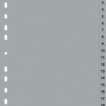 DURABLE kunststof tabbladen, cijfers, A4, 20-delig, 1 - 20, grijs