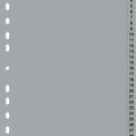 DURABLE kunststof tabbladen, cijfers, A4, 31-delig, 1 - 31