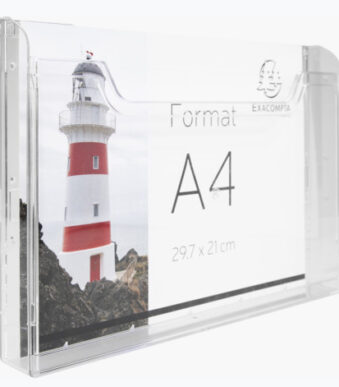 EXACOMPTA wand-brochurehouder, A4 liggend, 1 vak, glashelder