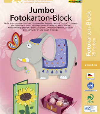 folia Jumbo gekleurd kartonblok, (B)240 x (H)340 mm, 300 g/m2