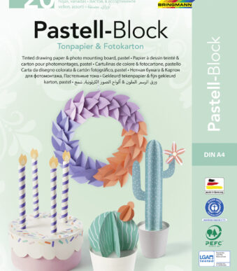 folia gekleurd papier- en karton-blok PASTELL, A4, 20 vel