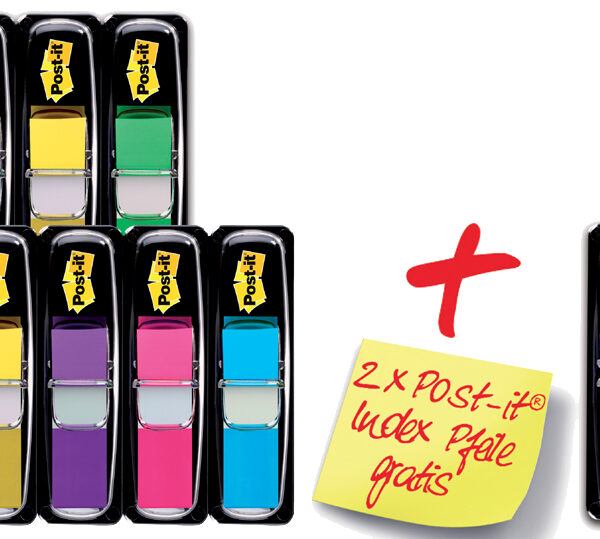 Post-it kleefstrips Index Mini, 11,9 x 43,2 mm, 8-kleurig