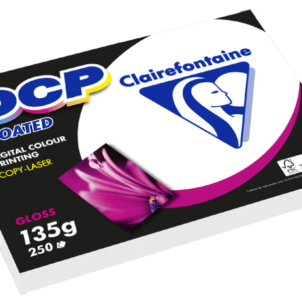 Clairefontaine laserprinter papier DCP Coated Gloss, A3, 135 g/m2, wit, 250 vel