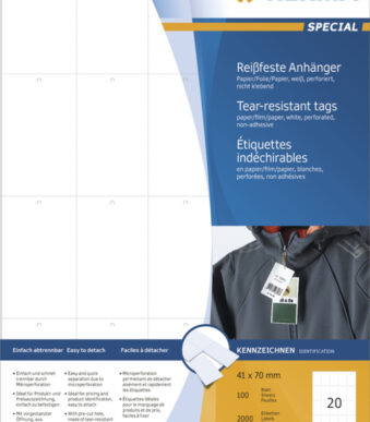 HERMA hanglabel SPECIAL, 70 x 41 mm, wit