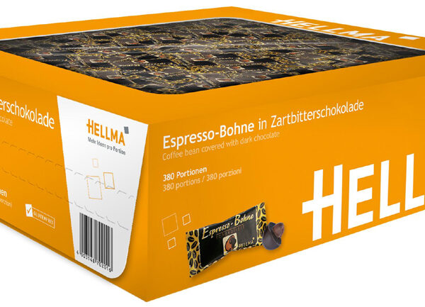 HELLMA espresso-bonen in pure chocolade, in doos