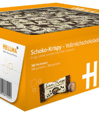 HELLMA Choco-Crispy in melkchocolade, in doos
