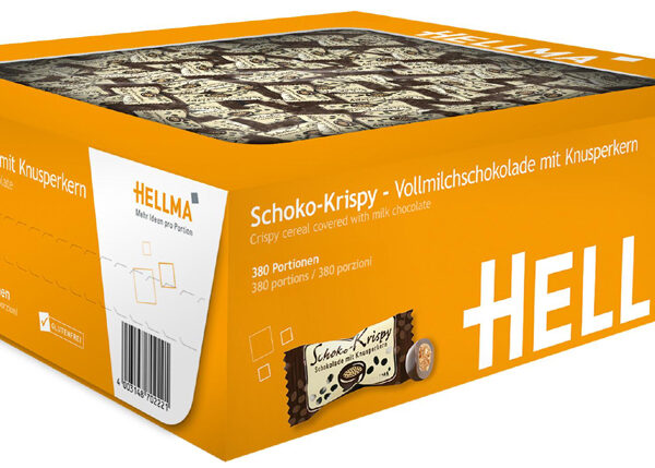 HELLMA Choco-Crispy in melkchocolade, in doos