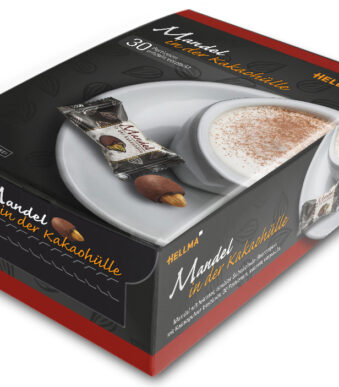 HELLMA amandelen in chocola, fijnproeversdoos