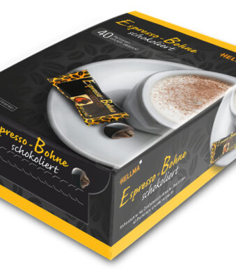 HELLMA espresso-bonen in pure chocolade, fijnproeversdoos