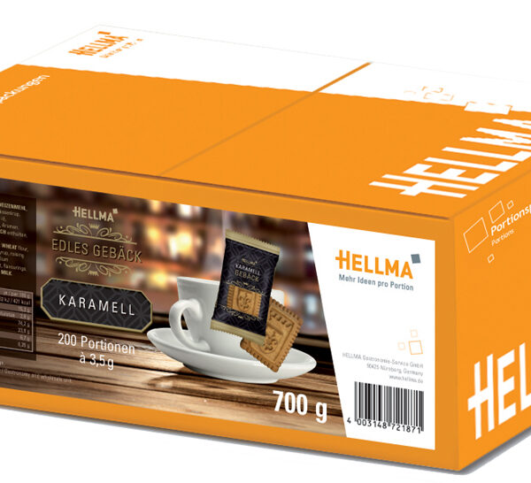 HELLMA smakelijk caramelkoekje, per stuk verpakt, in doos