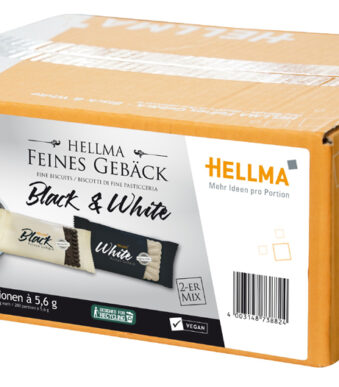 HELLMA fijne koekjes Black en White, per stuk verpakt