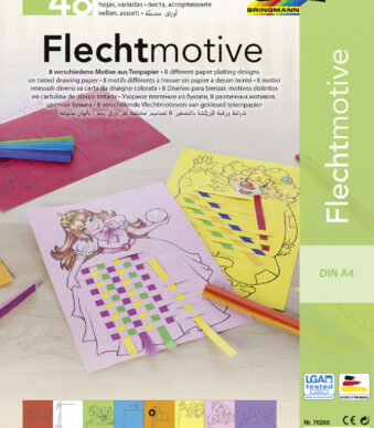 folia vlechtmotieven van gekleurd papier, DIN A4, kleuren assorti, 48 stuks