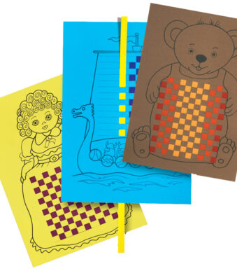 folia vlechtmotieven van gekleurd papier, DIN A4, kleuren assorti, 48 stuks