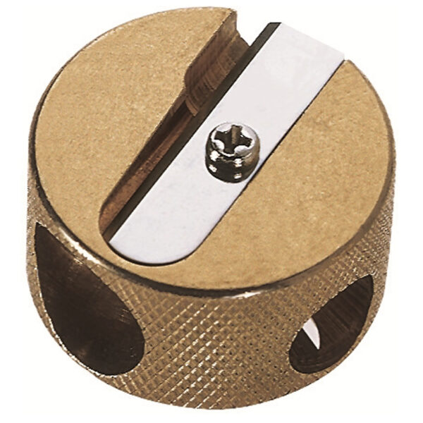 M+R dubbele puntenslijper, van messing, rond