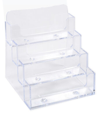 EXACOMPTA visitekaarthouder, 4 vakken, glashelder