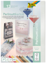folia parelmoerkarton, (B)250 x (H)350 mm, 250 g/m2, 13 kleuren assorti
