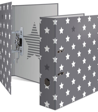 HERMA motiefordner ´Stars´, grijs met witte sterren, DIN A4