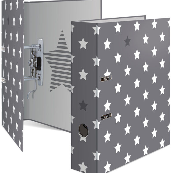 HERMA motiefordner ´Stars´, grijs met witte sterren, DIN A4