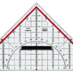 M+R geodriehoek, acrylglas, hypotenusa: 250 mm, glashelder