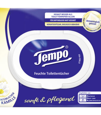 Tempo vochtige toiletdoekjes mild en verzorgend, met Kamille