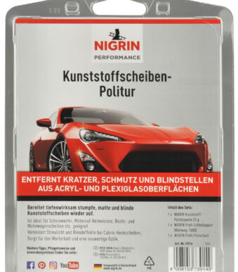 NIGRIN kunststof ruiten-polijst set, 3-delig