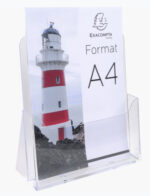 EXACOMPTA tafel-brochurehouder, A4 staand, 1 vak, glashelder