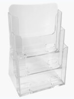 EXACOMPTA tafel-brochurehouder, A4 staand, 3 vakken, glashelder