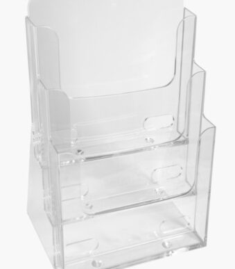 EXACOMPTA tafel-brochurehouder, A4 staand, 3 vakken, glashelder