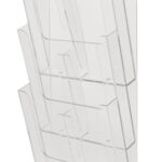 EXACOMPTA wand-brochurehouder, A4 staand, 3 vakken, glashelder