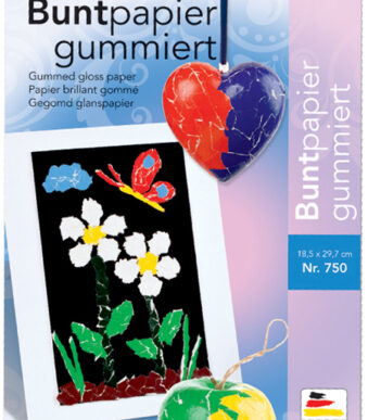 folia gekleurd-papier map, 185 x 297 mm, 10 vel, gegomd