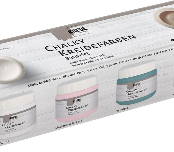 KREUL krijtverf Chalky, basisset 4 x 150 ml