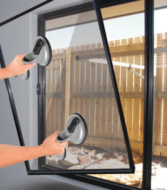 IWH vacuüm glasdrager aluminium, met 2 zuignappen, draagkracht: 80/100 kg