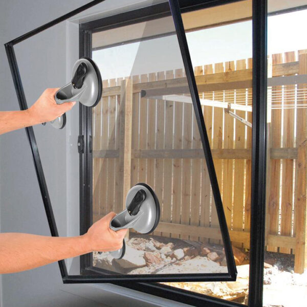 IWH vacuüm glasdrager aluminium, met 2 zuignappen, draagkracht: 80/100 kg