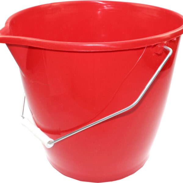 Peggy Perfect emmer met stalen beugel, 12 liter, rood