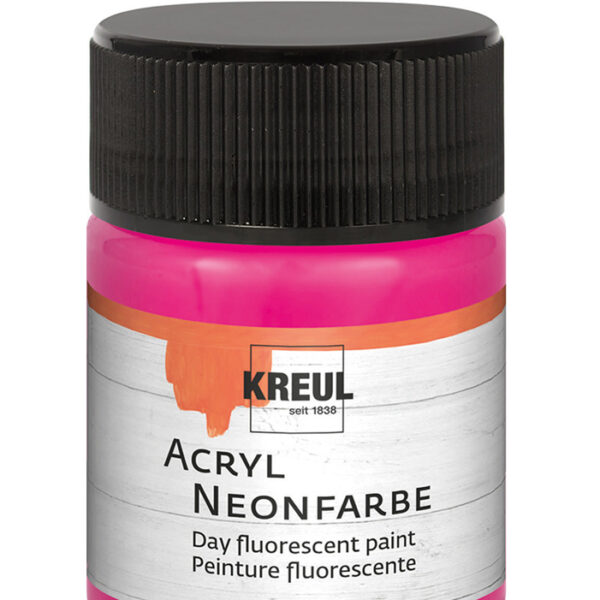 KREUL neon acrylverf in glas, neonroze, 50 ml