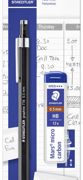 STAEDTLER vulpotlood graphite 778, 0,5 mm, incl. stiftendoosje