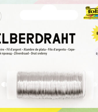 folia zilverdraad, 0,3 mm x 80 m, verzilverd, van koper
