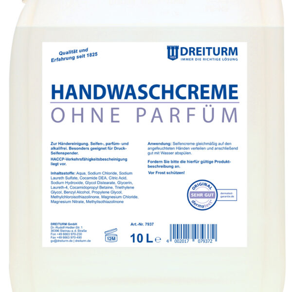 DREITURM handwascreme neutraal, 10 liter