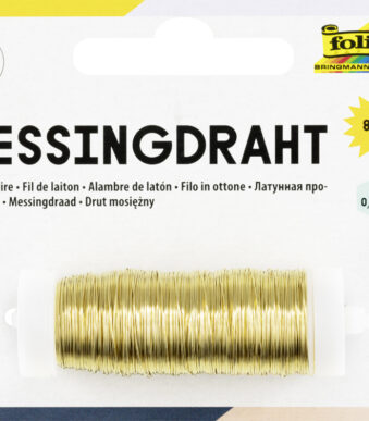 folia gouddraad, 0,3 mm x 80 m, goud, van messing