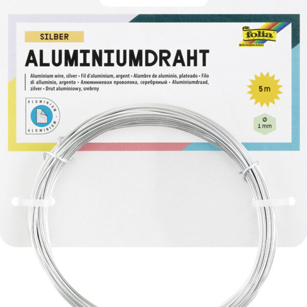 folia aluminium-knutseldraad, 1 mm x 5 m, zilver
