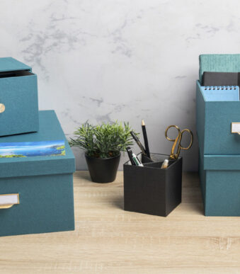 EXACOMPTA set van 3 opbergdozen Office by Me, blauwgroen