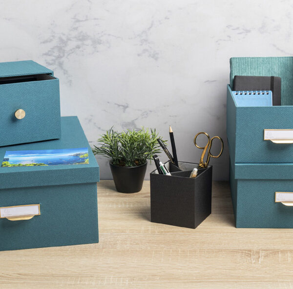 EXACOMPTA set van 3 opbergdozen Office by Me, blauwgroen