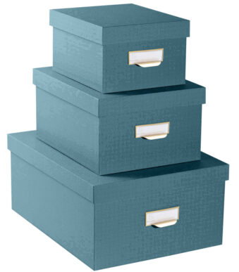 EXACOMPTA set van 3 opbergdozen Office by Me, blauwgroen