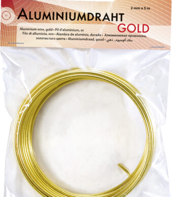 folia aluminium-knutseldraad, 2 mm x 5 m, goud