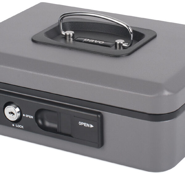 pavo geldcassette / geldkistje Deluxe, zilver, breedte: 250 mm