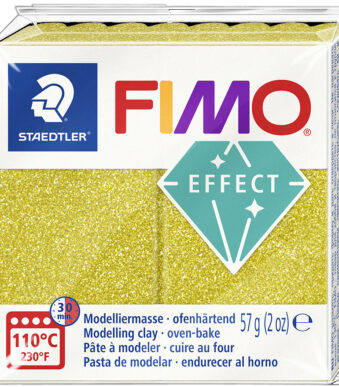 FIMO EFFECT boetseerklei, ovenhardend, goud-glitter, 57 g