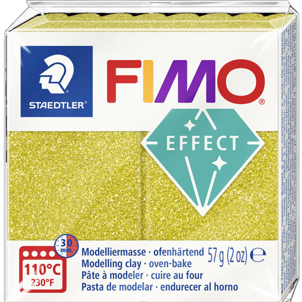 FIMO EFFECT boetseerklei, ovenhardend, goud-glitter, 57 g