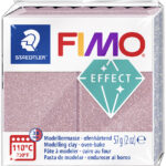 FIMO EFFECT boetseerklei, ovenhardend, roségoud-glitter