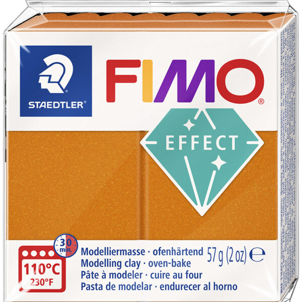 FIMO EFFECT boetseerklei, oranje-metallic, 57 g