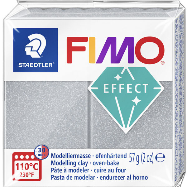 FIMO EFFECT boetseerklei, zilver-metallic, 57 g